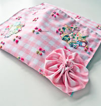Image 2 of Hand embroidered gingham pouch