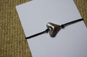Image of Heart Waxed Cotton Cord Bracelet