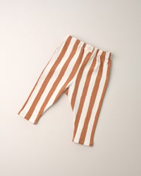 Image 3 of Legging Alma · Caramel rayé côtelé · Coton biologique