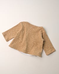 Image 3 of Cache-coeur Isadora · Caramel à pois côtelé · Coton biologique