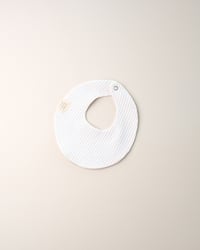 Image 2 of Bavoir rond poires · Double gaze ocre · Coton biologique