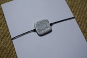 Image of Grey Acrylic Stone On Waxed Cotton Cord Bracelet
