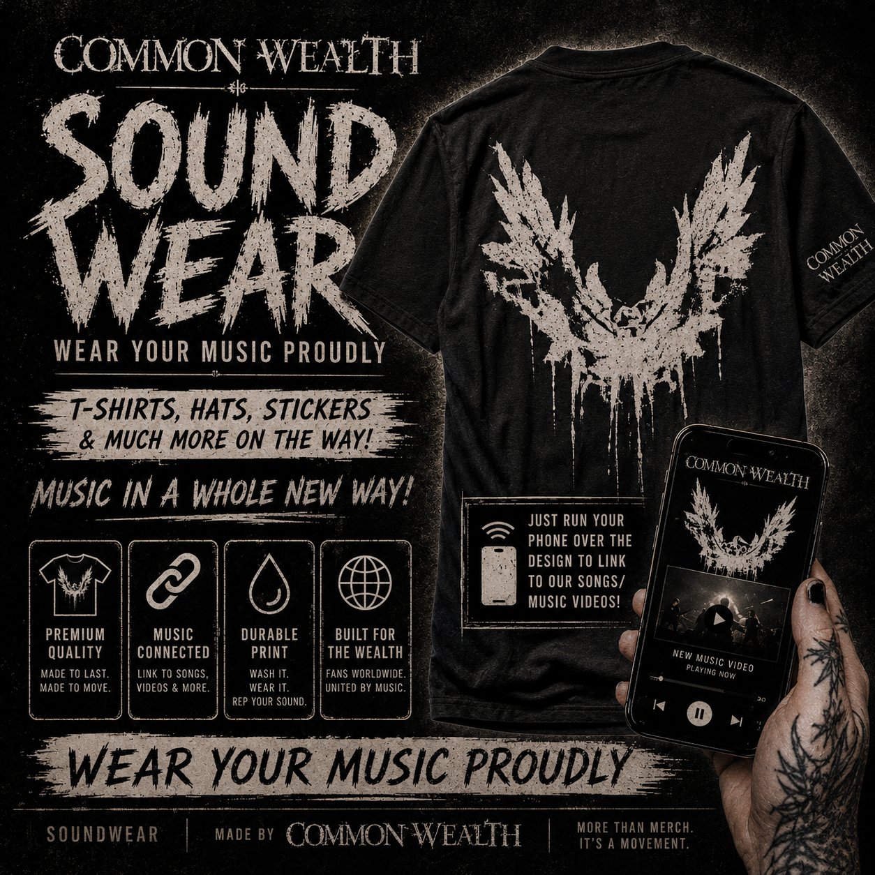 Image of C.W. LOGO - SOUND WEAR- TEE