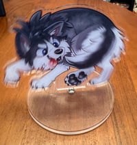 Image 4 of Husky Tail Chase~ Rotating Acrylic Stand
