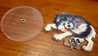 Image 2 of Husky Tail Chase~ Rotating Acrylic Stand
