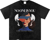 Image 5 of Oversized Snow Washed "NO ONE IS YOU" T-shirt 250gsm|7.4oz
