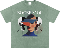 Image 4 of Oversized Snow Washed "NO ONE IS YOU" T-shirt 250gsm|7.4oz