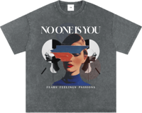 Image 2 of Oversized Snow Washed "NO ONE IS YOU" T-shirt 250gsm|7.4oz