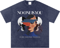 Image 3 of Oversized Snow Washed "NO ONE IS YOU" T-shirt 250gsm|7.4oz
