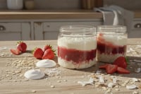 Strawberry Lamington Protein Overnight Oats