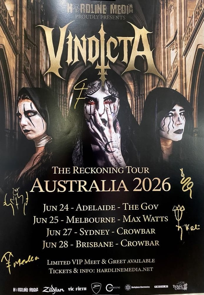 Image of VINDICTA - Australian Tour Poster - A3 Size AUTOGRAPHED