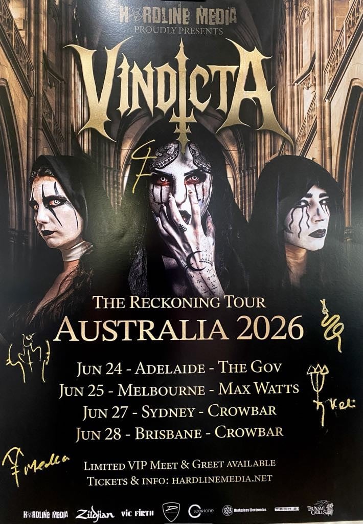 Image of VINDICTA - Australian Tour Poster - A3 Size AUTOGRAPHED