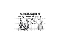 Image 1 of Nature Silhouette No. 3  Red Rubber Stamp sheet (6 × 9-inch cling-cushion sheet -16 images)