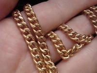 Image 4 of EDWARDIAN 9CT YELLOW GOLD CHAIN 17 INCHES 32.6G HALLMARKED EVERY LINK