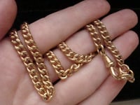 Image 6 of EDWARDIAN 9CT YELLOW GOLD CHAIN 17 INCHES 32.6G HALLMARKED EVERY LINK