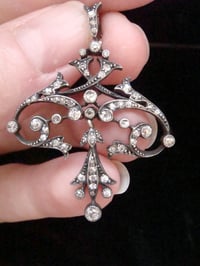Image 1 of EDWARDIAN 18CT SILVER DIAMOND LAVALIERE PENDANT