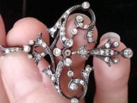 Image 2 of EDWARDIAN 18CT SILVER DIAMOND LAVALIERE PENDANT