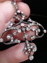 Image 3 of EDWARDIAN 18CT SILVER DIAMOND LAVALIERE PENDANT