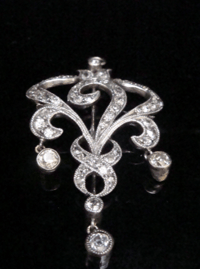 Image 4 of EDWARDIAN 18CT SILVER DIAMOND LAVALIERE PENDANT 2.50ct 