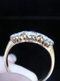 Image 4 of STUNNING QUALITY EDWARDIAN  18CT SAPPHIRE DIAMOND TRIPLE CLUSTER RING