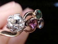 Image 4 of STUNNING QUALITY EDWARDIAN  18CT SAPPHIRE DIAMOND  EMERALD TOURMALINE RING