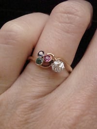 Image 5 of STUNNING QUALITY EDWARDIAN  18CT SAPPHIRE DIAMOND  EMERALD TOURMALINE RING
