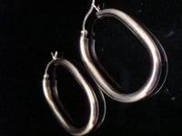 Image 2 of VINTAGE 9CT ORNATE LARGE HOLLOW HOOP EARRINGS 2.2G