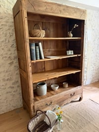 Image 2 of Bibliothèque ancienne en bois massif — Meuble de campagne chiné