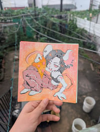 Image 4 of Mini furry 4 color square riso prints 