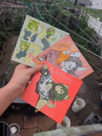 Image 1 of Mini furry 4 color square riso prints 