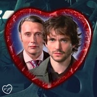 Hannibal & Will Heart Button Badge