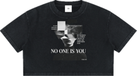 Image 4 of Heavy Mineral Wash Crop "NO ONE IS YOU" T-shirt 275gsm|8.1oz