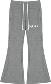 Image 3 of Drawstring Flared Leg "NOIY" Pants 310gsm|9.1oz