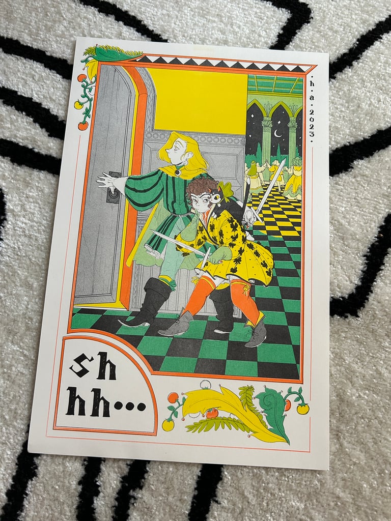 "Shh!" 11x17 Risograph Print