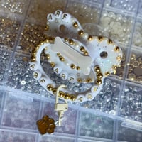 Image 2 of Gold Puppy Bone Adult Pacifier
