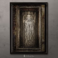 Image 2 of Lady Death Gothic Medieval Picture Print | Brass Rubbing Inspired Dark Fantasy Wall Art