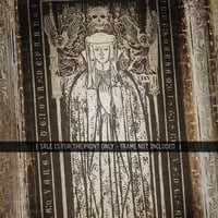 Image 3 of Lady Death Gothic Medieval Picture Print | Brass Rubbing Inspired Dark Fantasy Wall Art