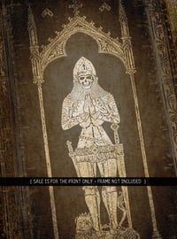Image 4 of Death Knight Gothic Medieval Picture Print | Brass Rubbing Inspired Dark Fantasy Wall Art