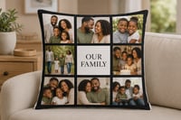 Image 1 of Custom Pillow Covers – Personalized Photo, Family Name & Monogram Pillows
