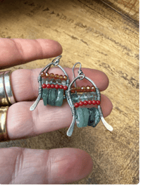 Image 2 of Roman glass and gemstones earrings 