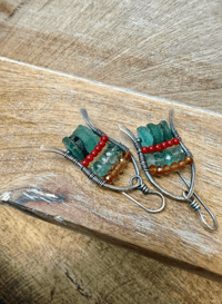 Image 6 of Roman glass and gemstones earrings 