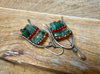 Image 8 of Roman glass and gemstones earrings 