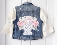 Image 3 of Repurposed Patchwork Gap Denim Jacket with Vintage Sleeves