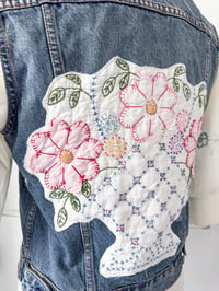 Image 5 of Repurposed Patchwork Gap Denim Jacket with Vintage Sleeves