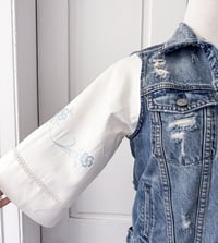 Image 4 of Repurposed Patchwork Gap Denim Jacket with Vintage Sleeves