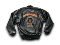 Image 1 of Harley Davidson 90th Anniversary 1993 Made in USA 100% leather black bomber jacket 