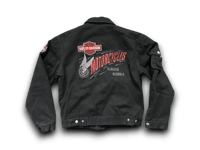 Image 1 of Harley Davidson Milwaukee WI vintage 2004 canvas black bomber jacket 