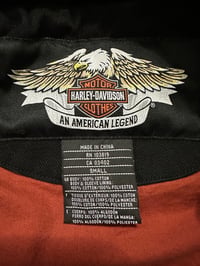 Image 3 of Harley Davidson Milwaukee WI vintage 2004 canvas black bomber jacket 