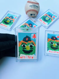 Image 1 of You see the Sox won last night ? | 2.5 x 3.5 original painting artist trading card
