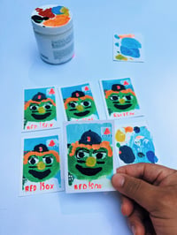 Image 3 of You see the Sox won last night ? | 2.5 x 3.5 original painting artist trading card